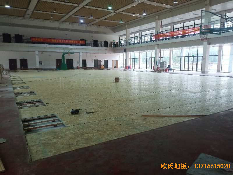 廣西來賓市較好的中學體育木地板鋪裝案例