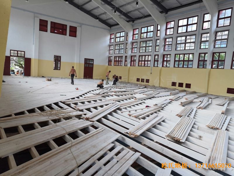 福建中國女排中國隊訓練基地排球場館體育木地板安裝案例