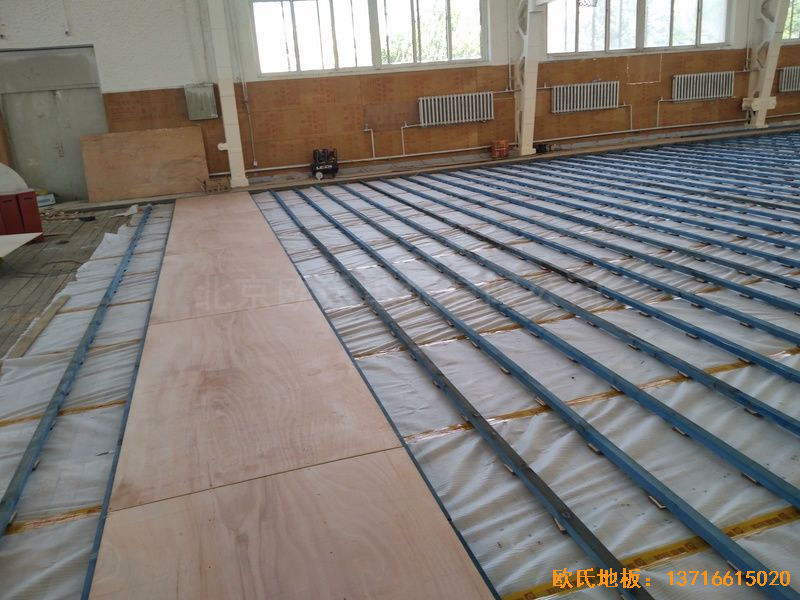 內蒙古呼和浩特賽罕區師范大學體育學院訓練館運動木地板鋪設案例