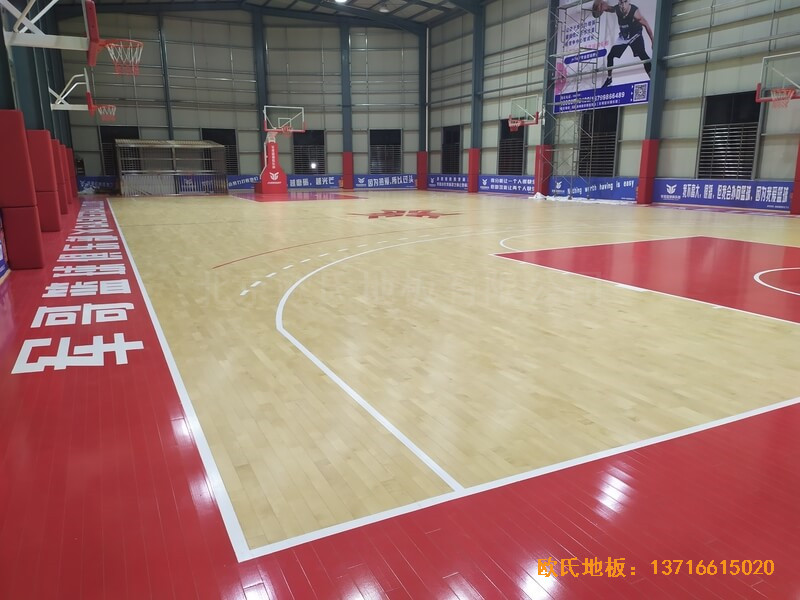 福建恒發鞋業公司籃球館體育木地板鋪設案例4
