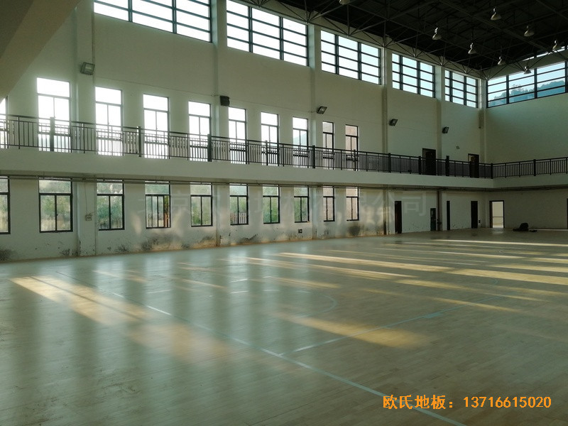 杭州建德籃球館體育木地板鋪設案例0