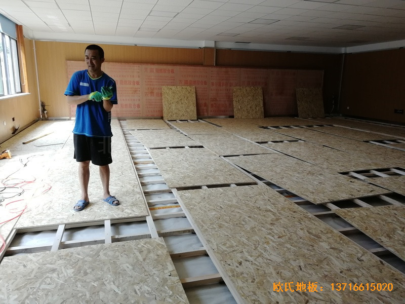 杭州建德籃球館體育木地板鋪設案例2