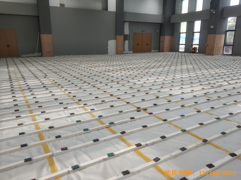 江蘇鹽城金風科技籃球館運動地板施工案例1