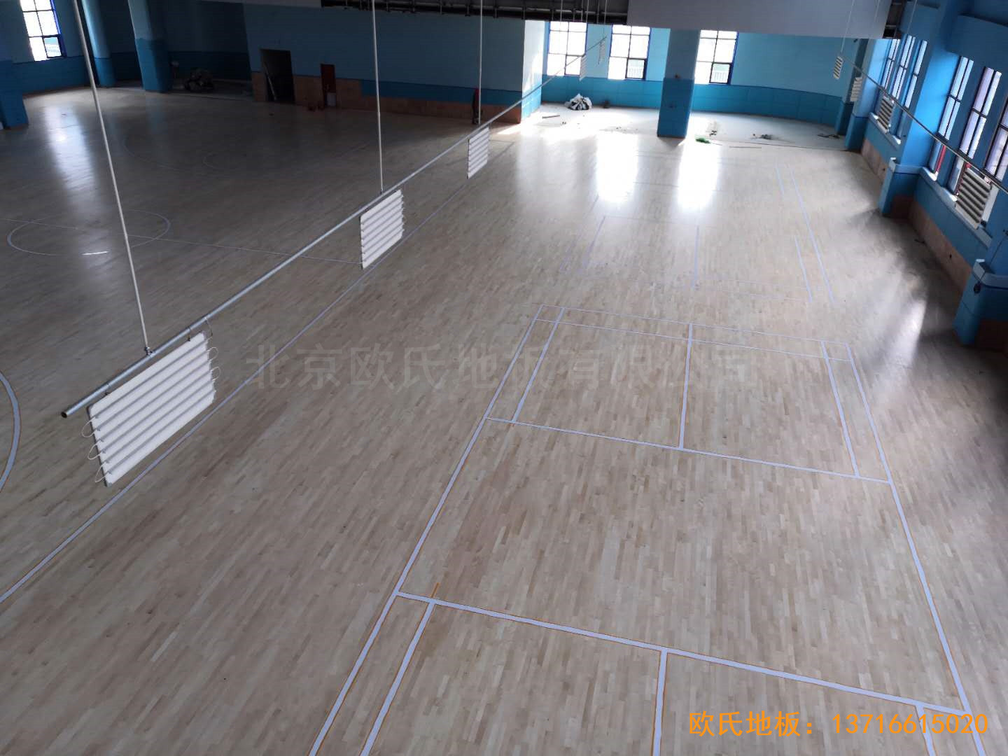 江西城西橋小學A區體育館運動地板安裝案例4