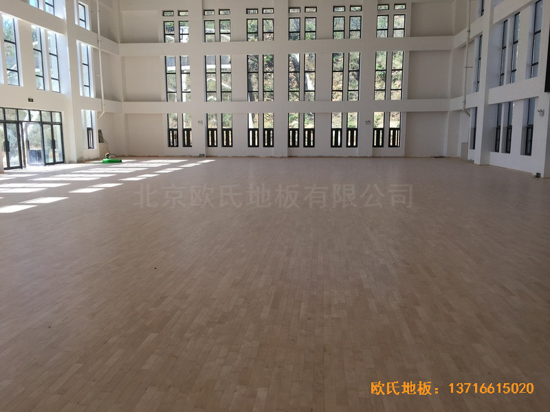 河南南陽南召縣天池電站運動館體育地板鋪設案例4