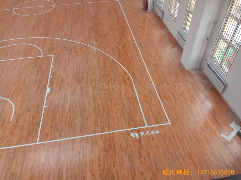 濟南中區十三中學籃球館體育木地板施工案例4