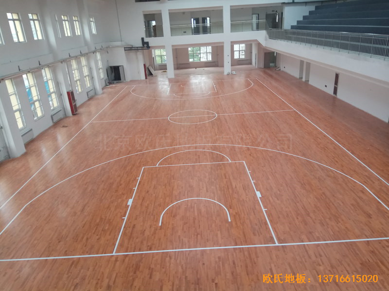 濟南中區十三中學籃球館體育木地板施工案例5