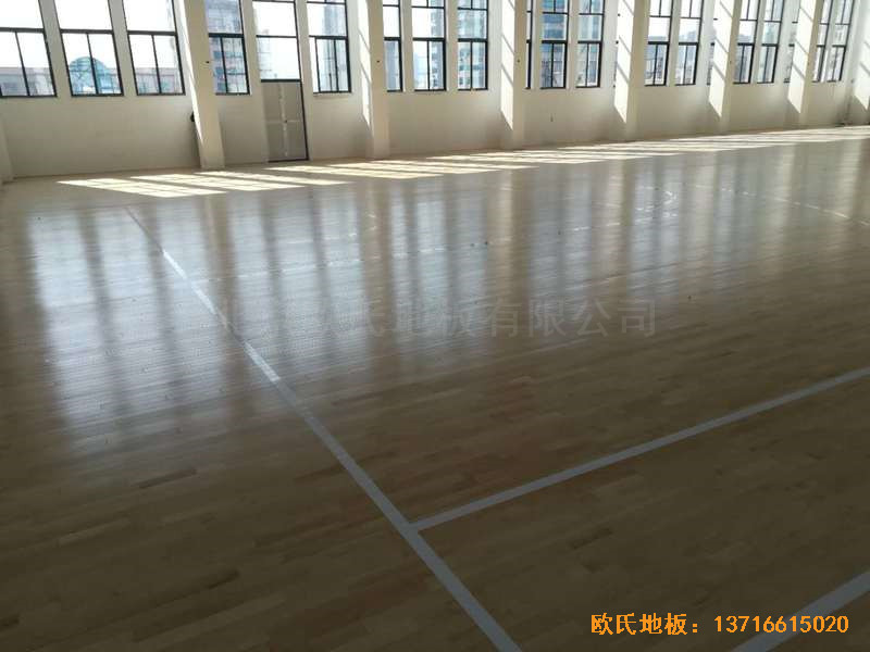 浙江臺州溫嶺消防大隊籃球館運動地板鋪裝案例4