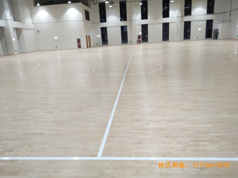 浙江寧波象山分校籃球館體育木地板鋪裝案例4