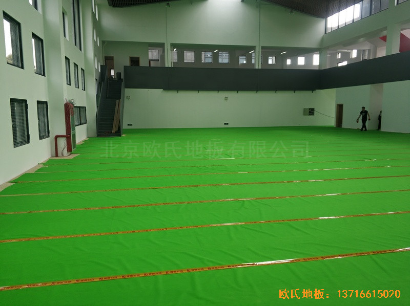浙江寧波高新消防大隊籃球館體育木地板安裝案例2