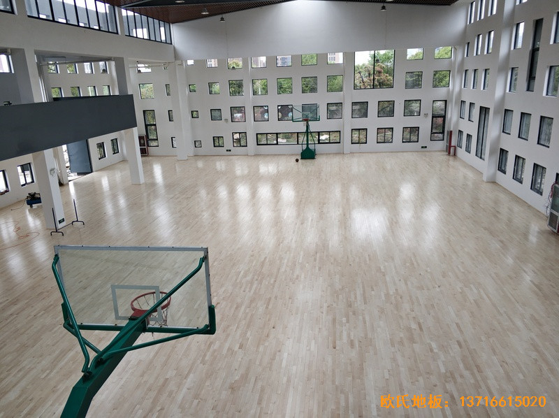 浙江寧波高新消防大隊籃球館體育木地板安裝案例4