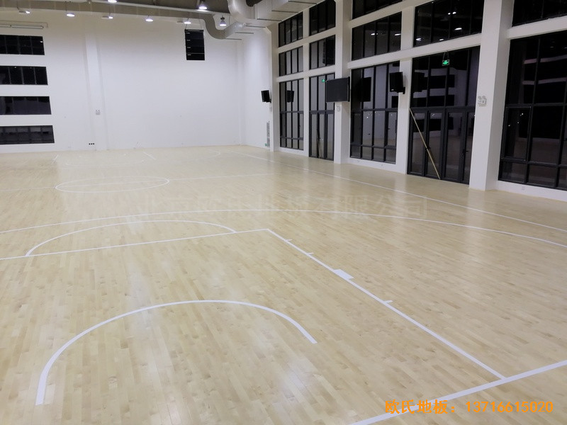 浙江舟山市舟山電廠籃球館體育地板施工案例3
