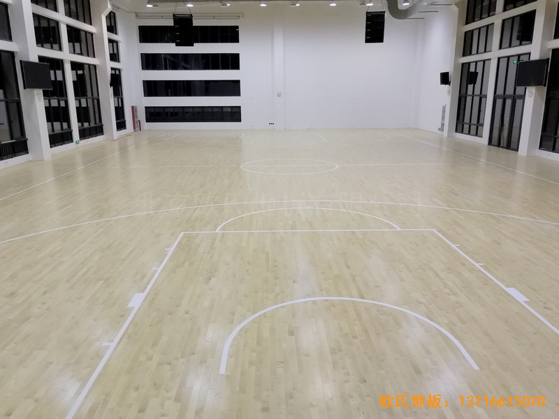 浙江舟山市舟山電廠籃球館體育地板施工案例4
