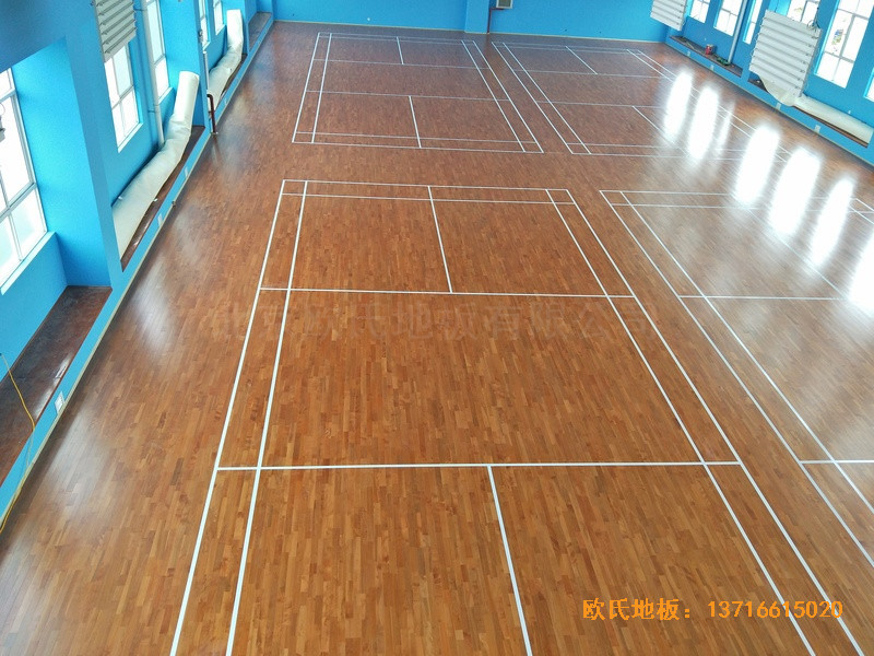 云南公安局小區羽毛球館體育地板鋪裝案例4
