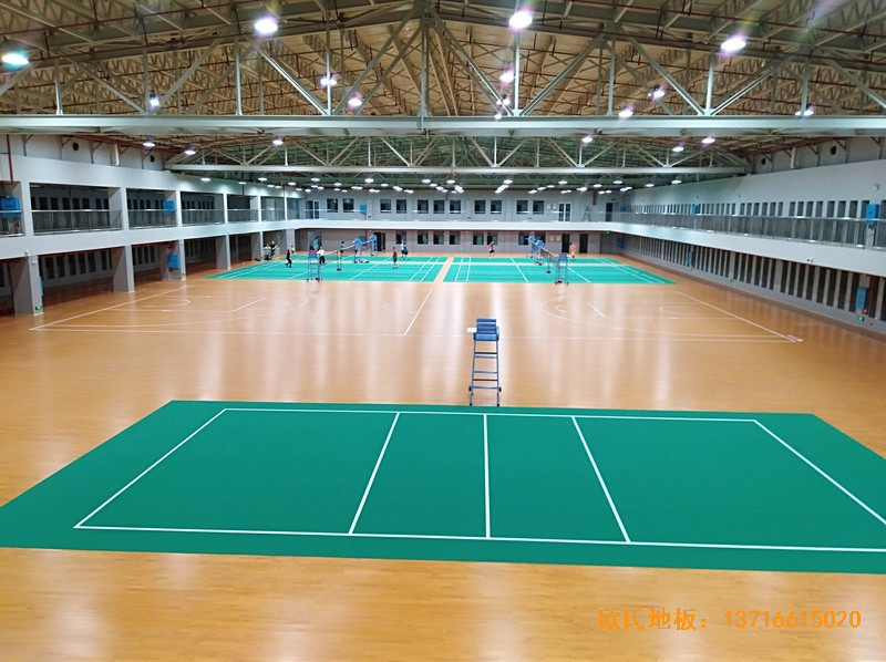 湖南湘潭電力局羽毛球館體育地板施工案例6