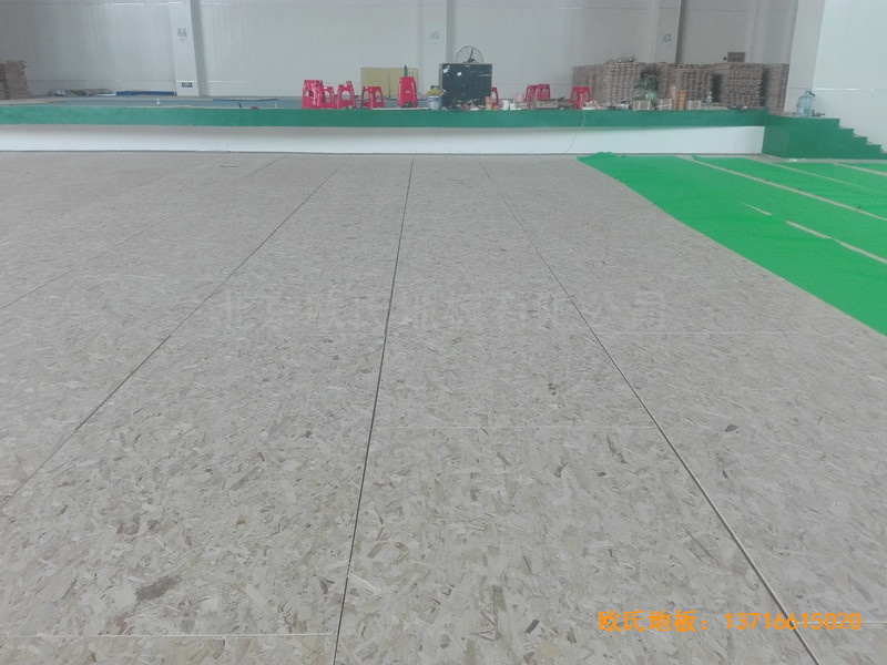 湖南益陽第十六中學體育館體育木地板鋪裝案例2