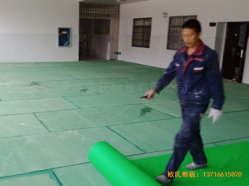 湖南衡陽鐵一中運動館體育木地板鋪設案例1