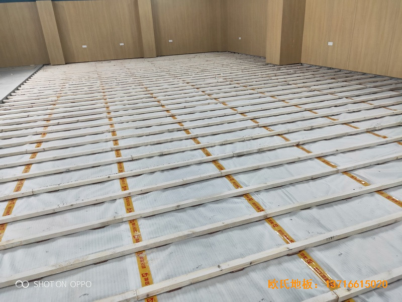 湖南邵陽自來水公司運動館運動地板施工案例1