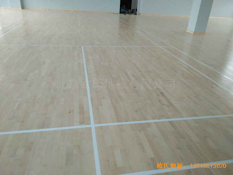 福州連江縣恒捷實業坑園村運動館體育木地板施工案例3