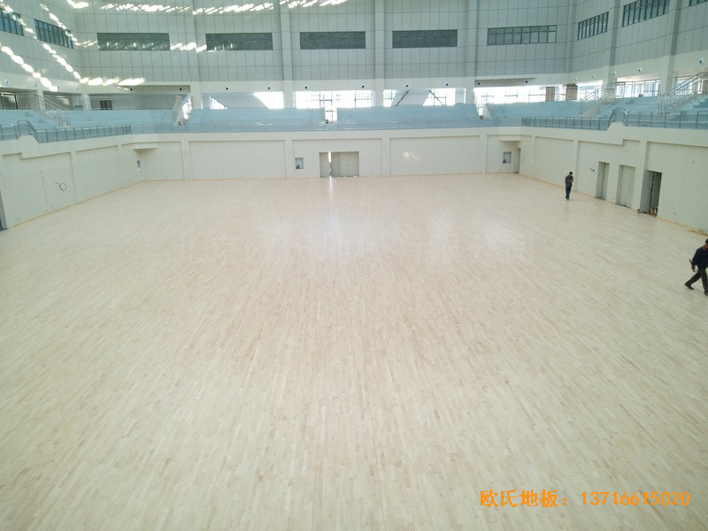 云南紅河州財經大學體育館體育木地板施工案例4