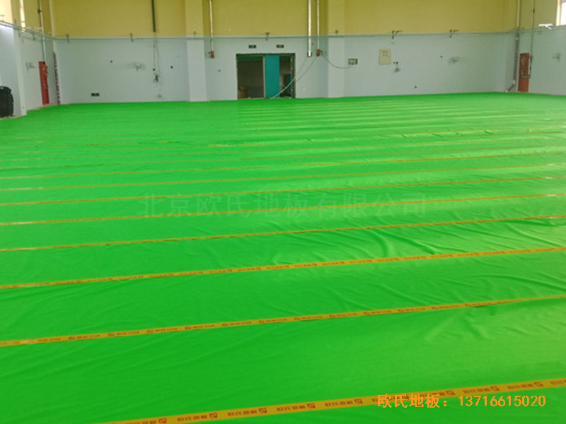 北京房山城建婁子水小學籃球館運動木地板鋪裝案例2