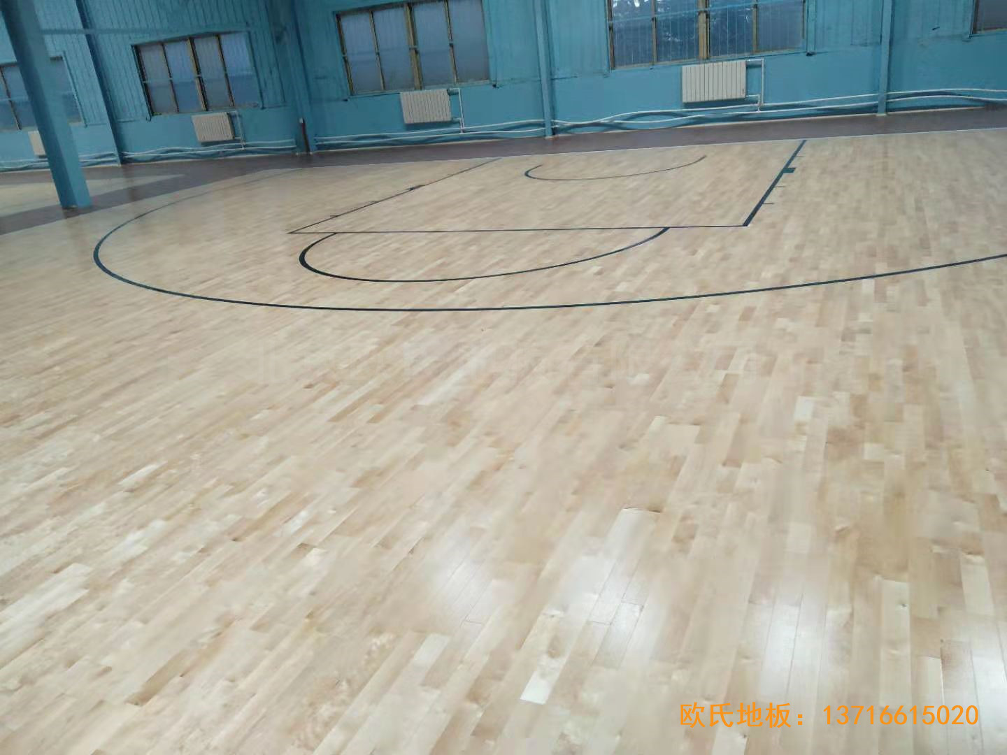 大慶讓胡路區政府籃球館運動木地板安裝案例5