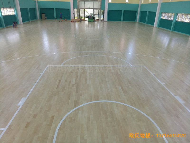 寧波至城學校籃球館運動木地板安裝案例0