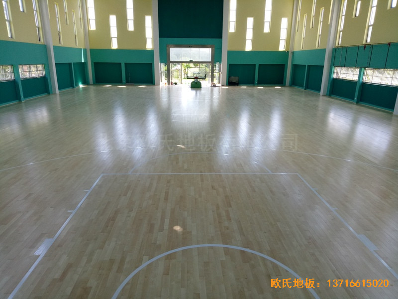 寧波至城學校籃球館運動木地板安裝案例3