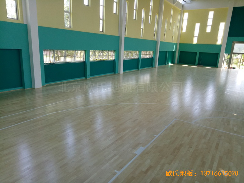 寧波至城學校籃球館運動木地板安裝案例4