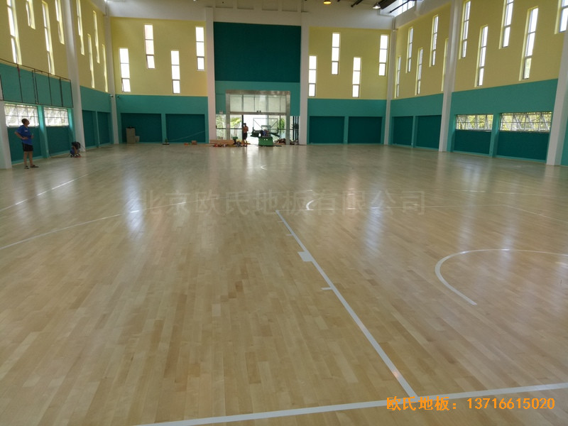寧波至城學校籃球館運動木地板安裝案例5