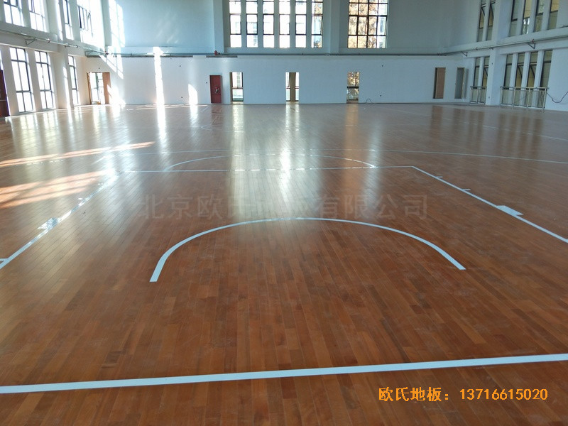 安徽上派學區中心學校籃球館運動木地板施工案例4
