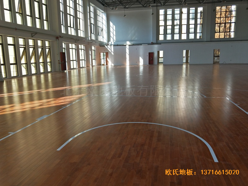 安徽上派學區中心學校籃球館運動木地板施工案例5