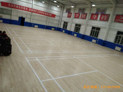 山西陽泉退休黨支部活動中心運動地板施工案例