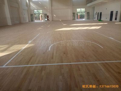 洛陽伊水小學籃球館體育木地板鋪設案例