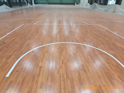 海南三亞619項目訓練館運動木地板鋪設案例