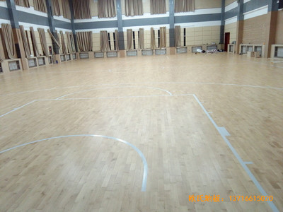 青海省稅務干部學校籃球館體育木地板鋪設案例