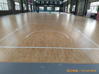 安微淮南開發區籃球館運動木地板鋪裝案例