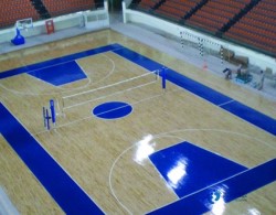 45度斜鋪龍骨運動館地板安裝公司