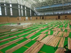小學松木舞臺體育場館木地板施工工藝